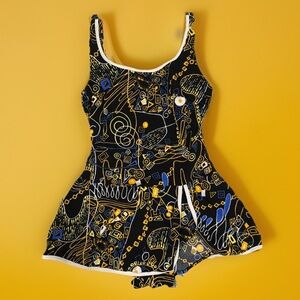 Vintage 1960’s Geo-Mod Elemko Swim One Piece GoGo Sz 18 Excellent Condition